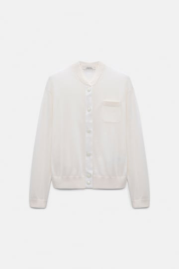 Dorothee Schumacher Knit bomber jacket-style cardigan orchid white