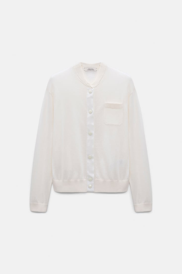Dorothee Schumacher Knit bomber jacket-style cardigan orchid white
