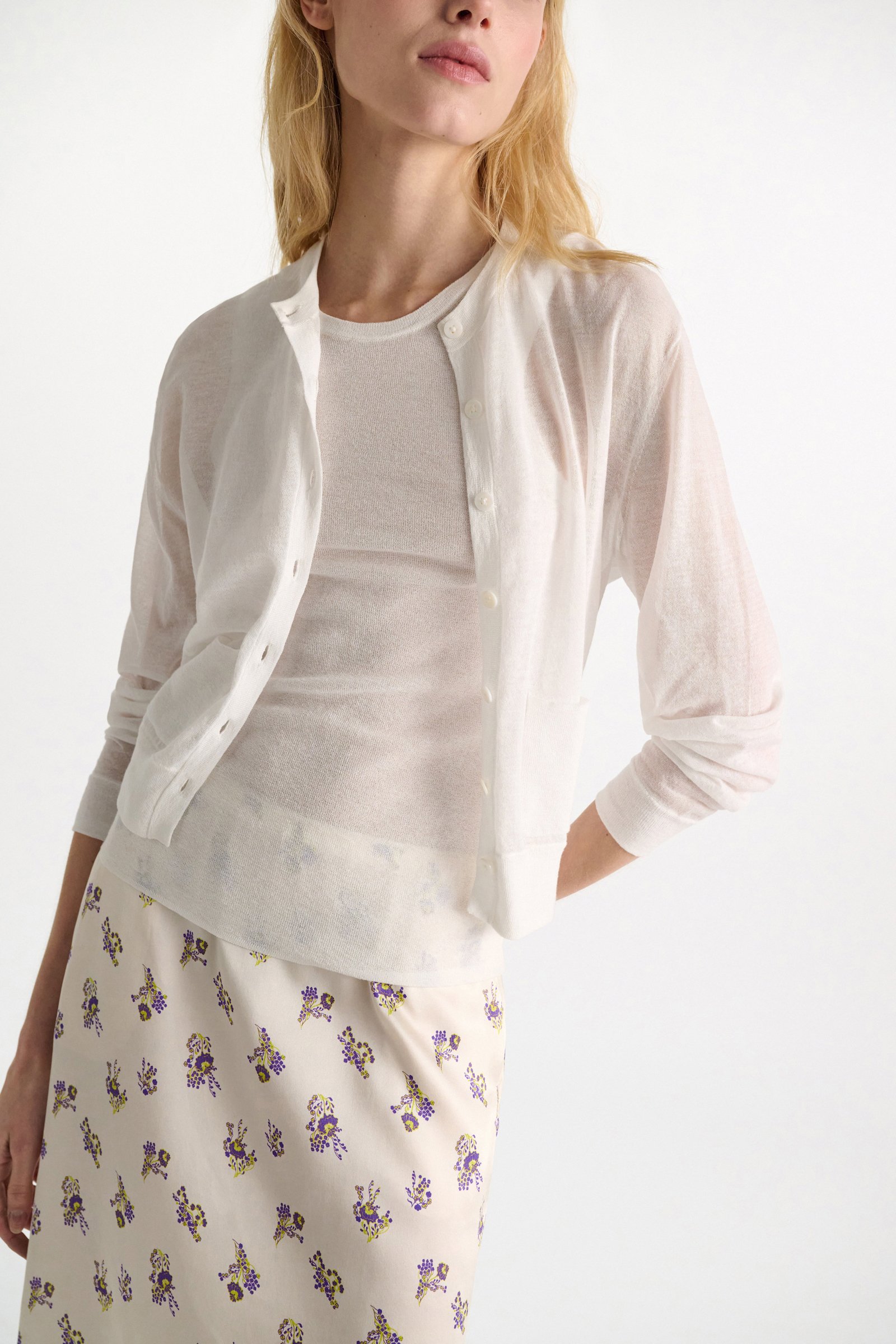 Dorothee Schumacher Stretch cotton twinset eggshell