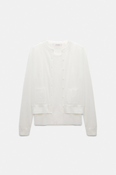 Dorothee Schumacher Twinset aus Baumwoll-Stretch eggshell