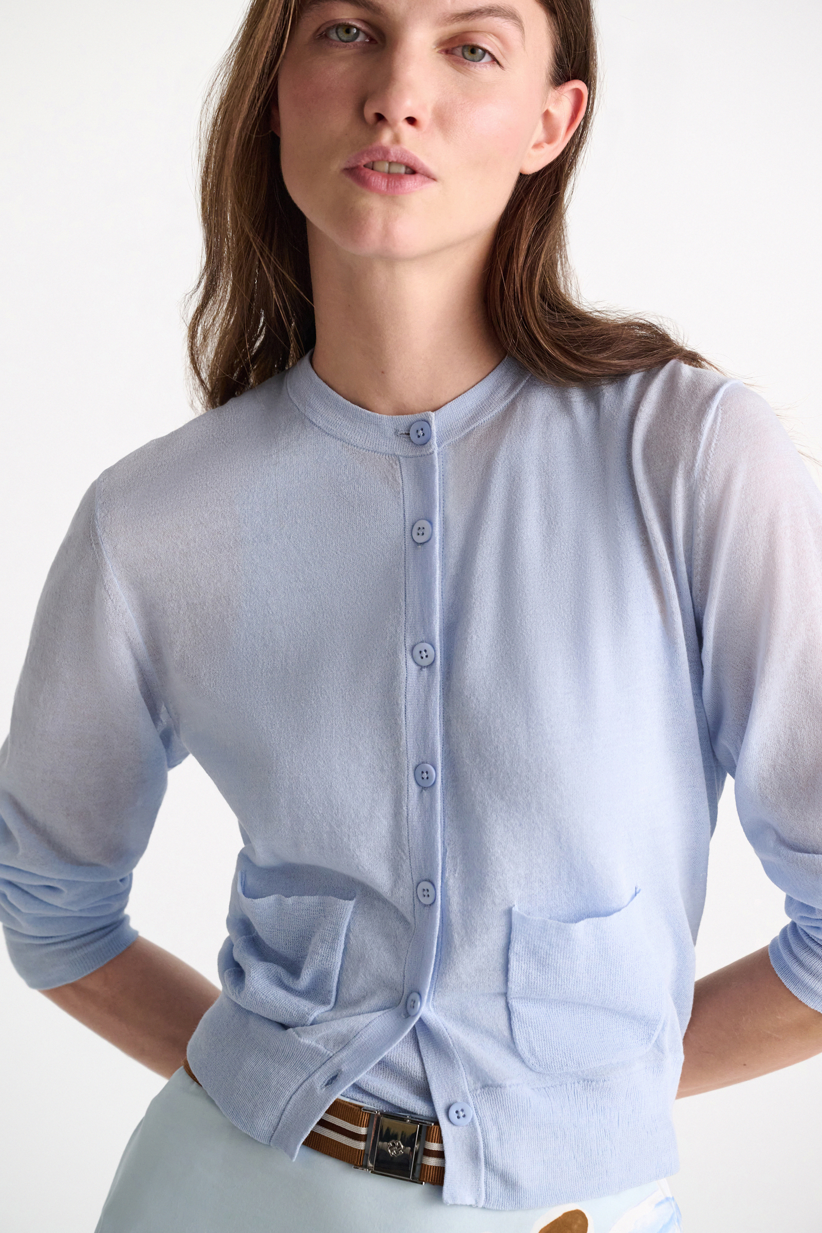 Dorothee Schumacher Twinset aus Baumwoll-Stretch oxford blue