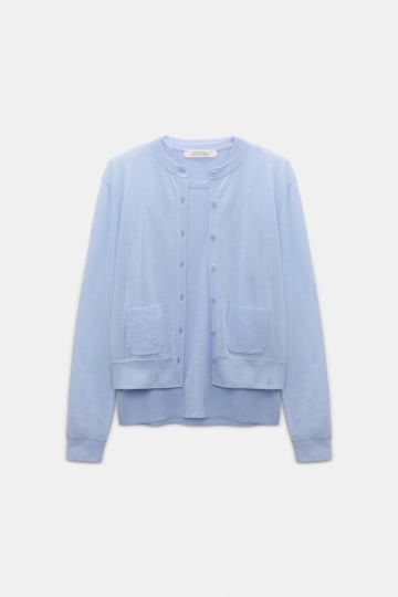 Dorothee Schumacher Twinset aus Baumwoll-Stretch oxford blue