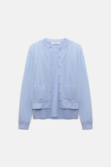 Dorothee Schumacher Twinset aus Baumwoll-Stretch oxford blue