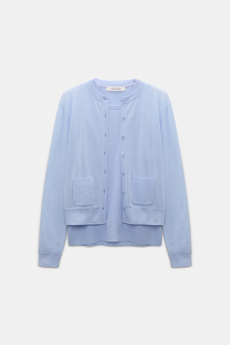 Dorothee Schumacher Twinset aus Baumwoll-Stretch oxford blue