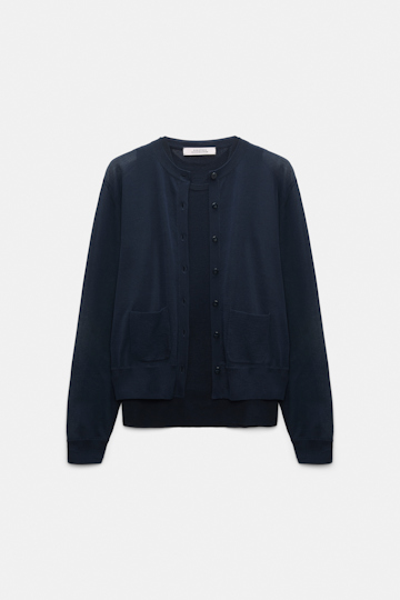 Dorothee Schumacher Twinset aus Baumwoll-Stretch blue night