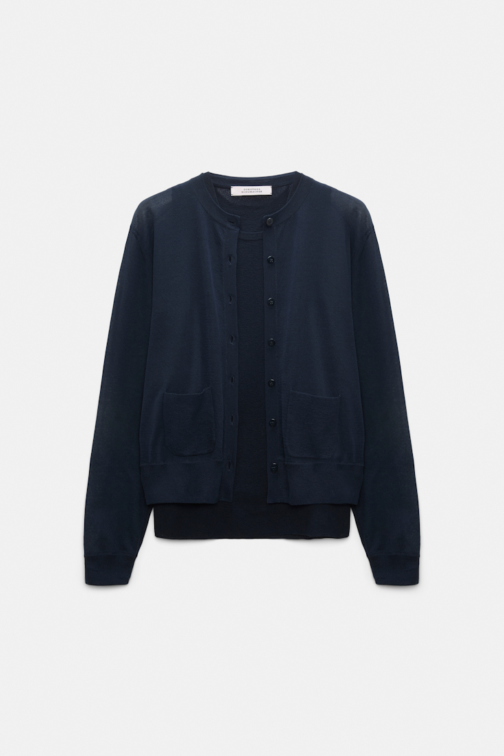 Dorothee Schumacher Twinset aus Baumwoll-Stretch blue night