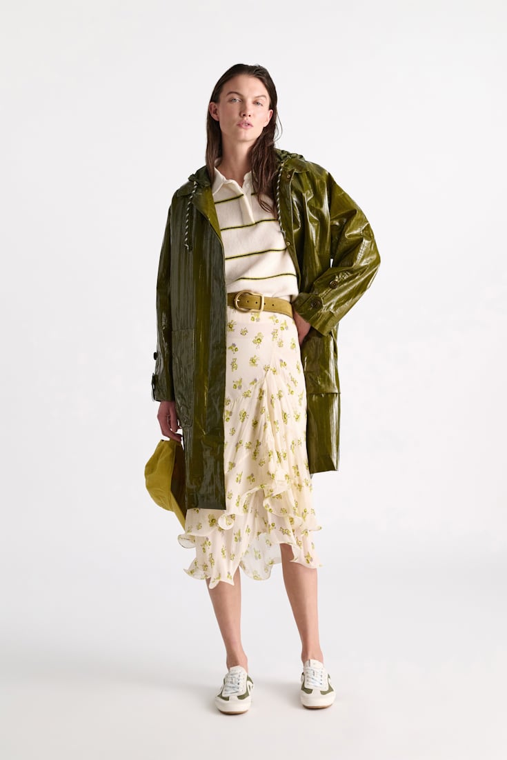 Dorothee Schumacher Merino-cashmere striped knit polo white ginger trio