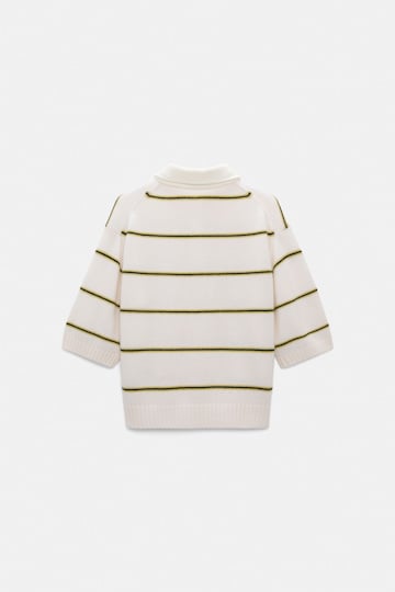 Dorothee Schumacher Gestreiftes Polohemd aus Merino und Kaschmir white ginger trio