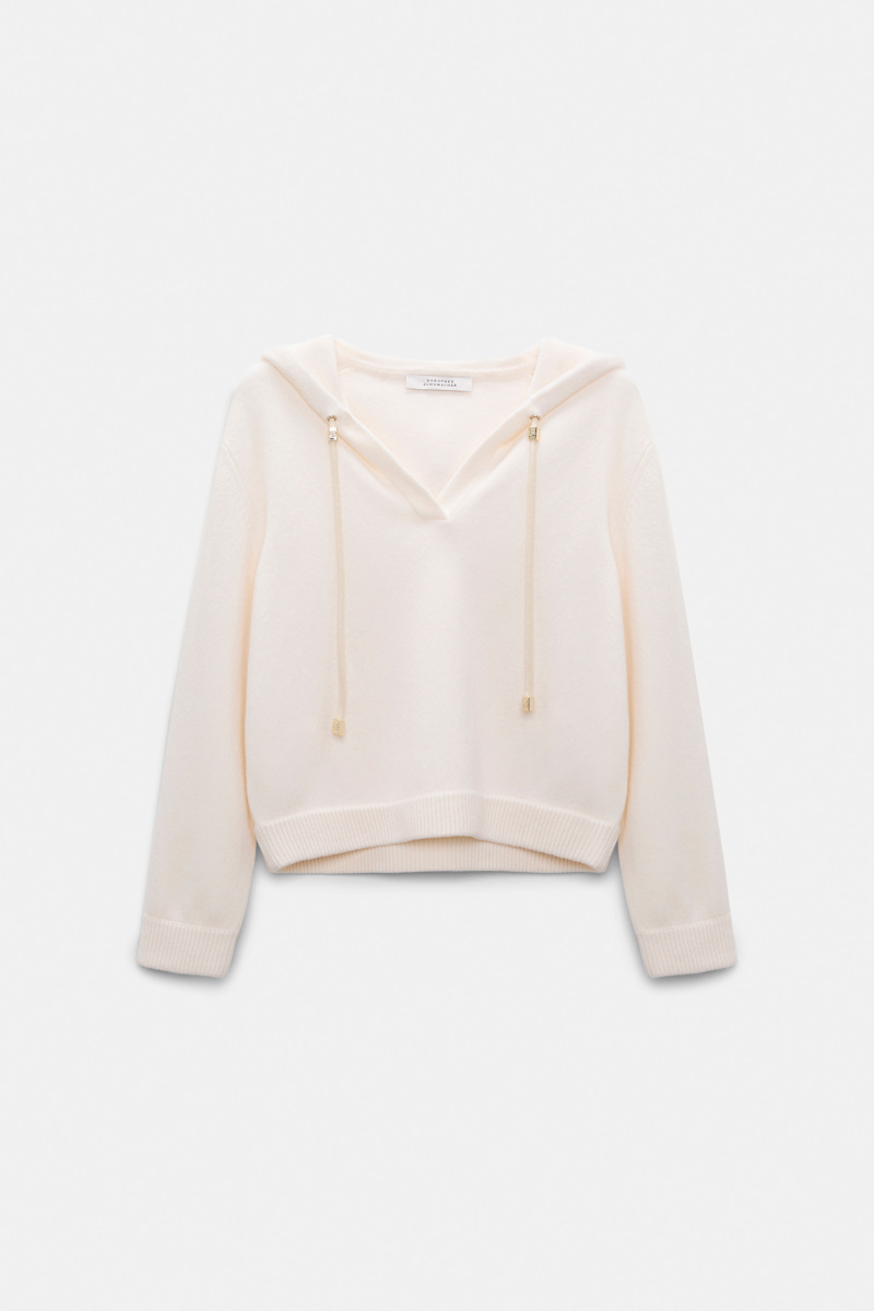 Dorothee Schumacher Women's White Hooded Pullover Medium