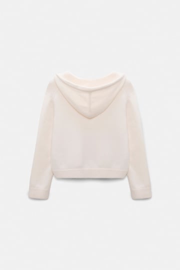 Dorothee Schumacher Kapuzenpullover aus elastischem Merino-Kaschmir-Mix camellia white
