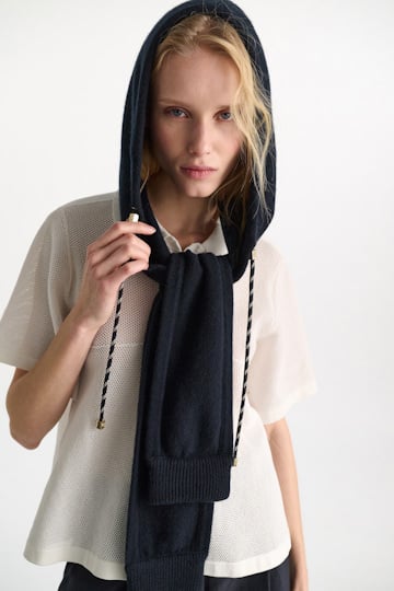 Dorothee Schumacher Styling Piece mit Kapuze dark navy