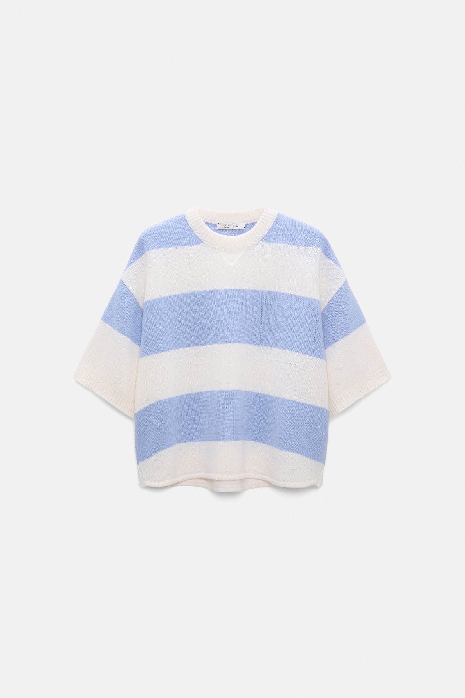Dorothee Schumacher Merino-cashmere striped knit top white sky