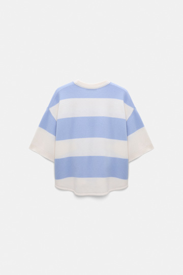Dorothee Schumacher Merino-cashmere striped knit top white sky