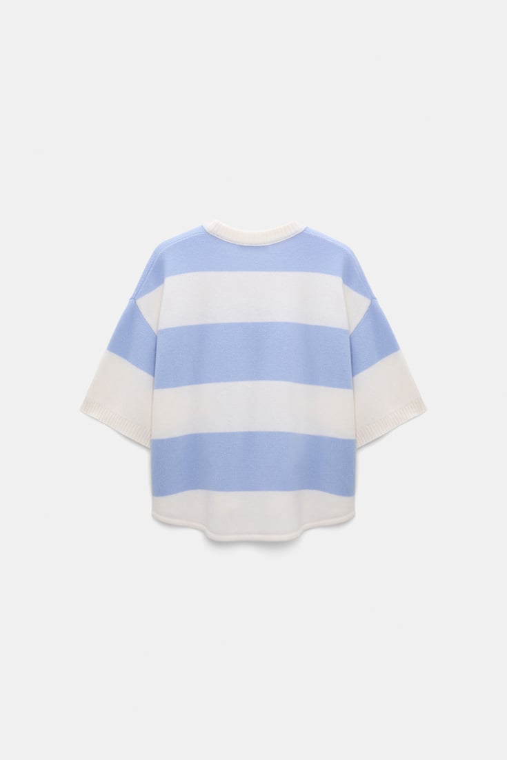 Dorothee Schumacher Merino-cashmere striped knit top white sky