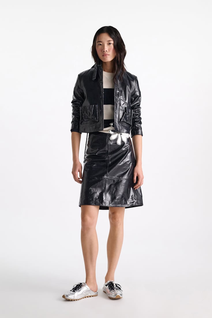 Dorothee Schumacher Merino-cashmere striped knit top white navy