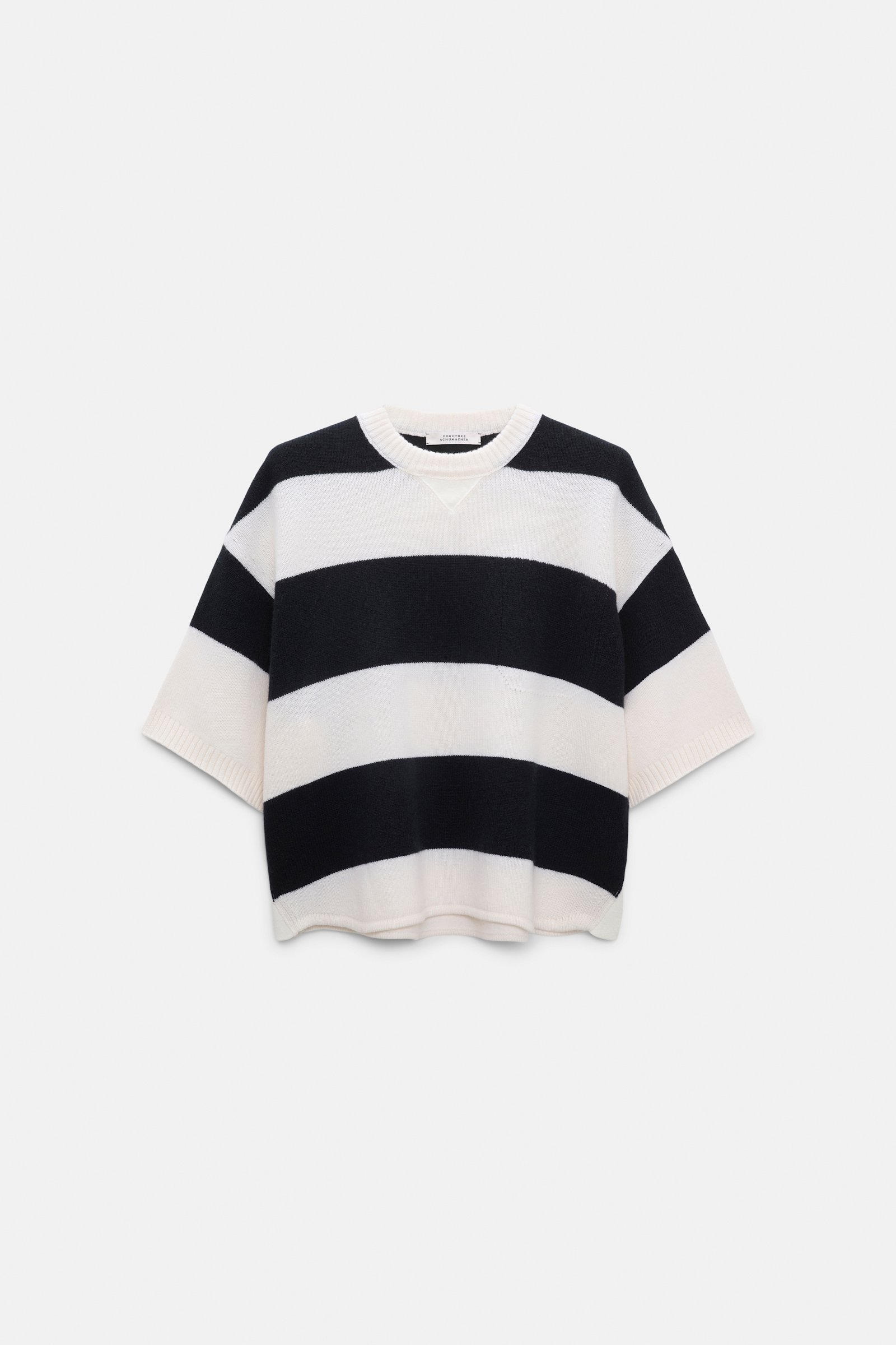 Dorothee Schumacher Merino-cashmere striped knit top white navy