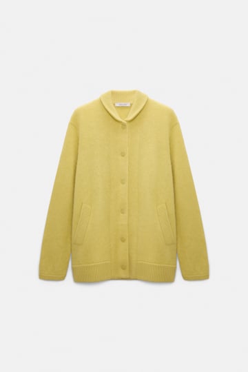 Dorothee Schumacher Merino-cashmere knit bomber jacket goldfinch