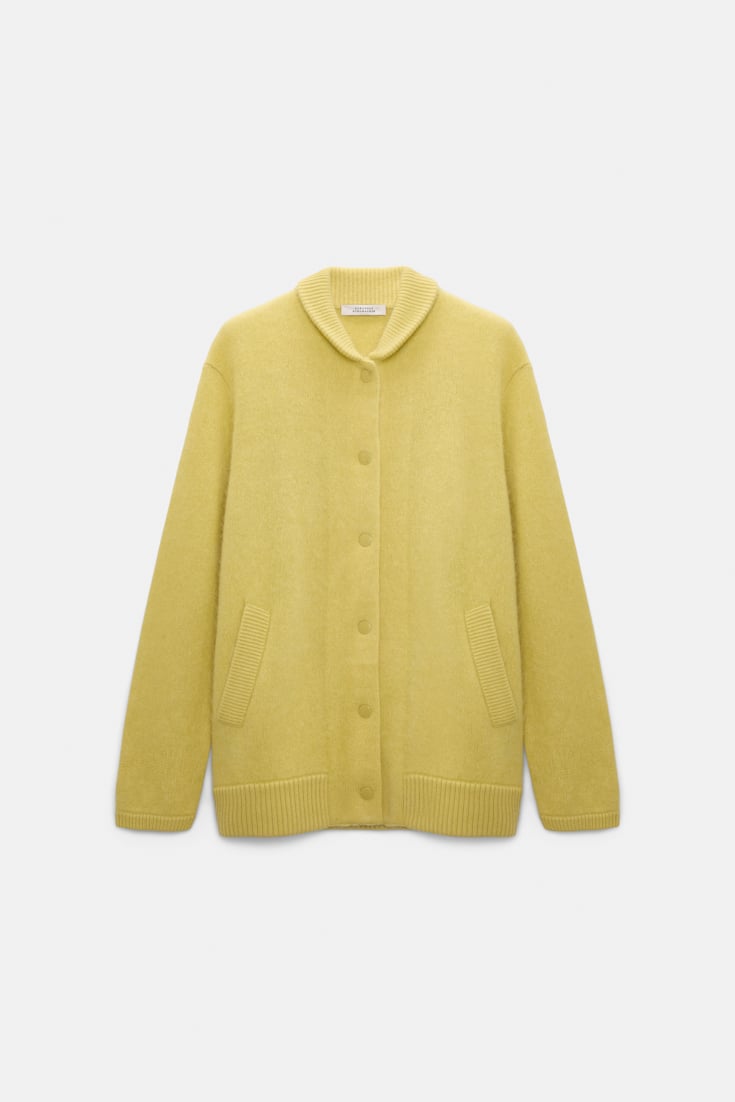 Dorothee Schumacher Merino-cashmere knit bomber jacket goldfinch