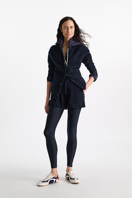 Merino-cashmere knit bomber jacket