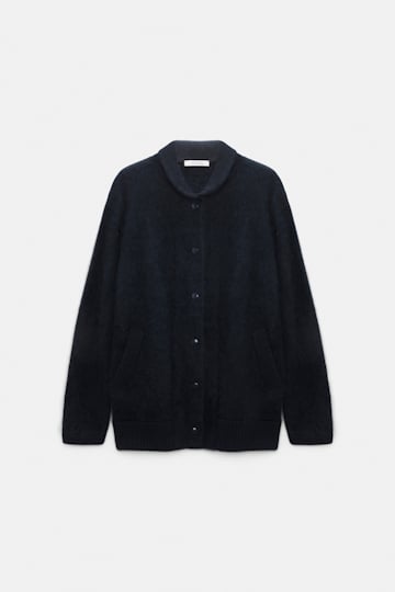 Dorothee Schumacher Merino-cashmere knit bomber jacket dark navy