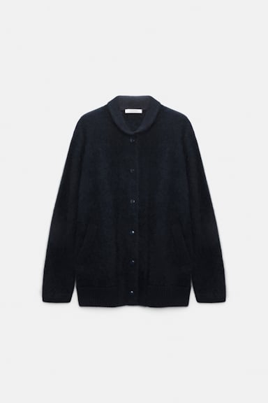Dorothee Schumacher Merino-cashmere knit bomber jacket dark navy