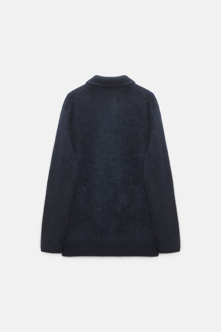 Dorothee Schumacher Merino-cashmere knit bomber jacket dark navy