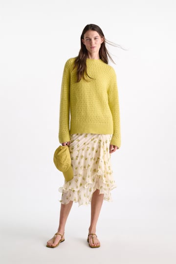Dorothee Schumacher Open knit Merino-cashmere pullover goldfinch
