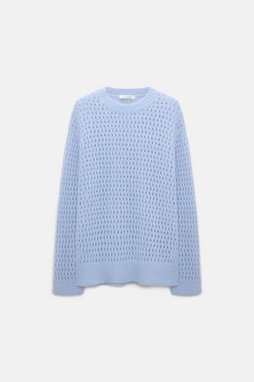 Dorothee Schumacher Open knit Merino-cashmere pullover arctic