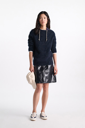 Dorothee Schumacher Open knit Merino-cashmere pullover dark navy