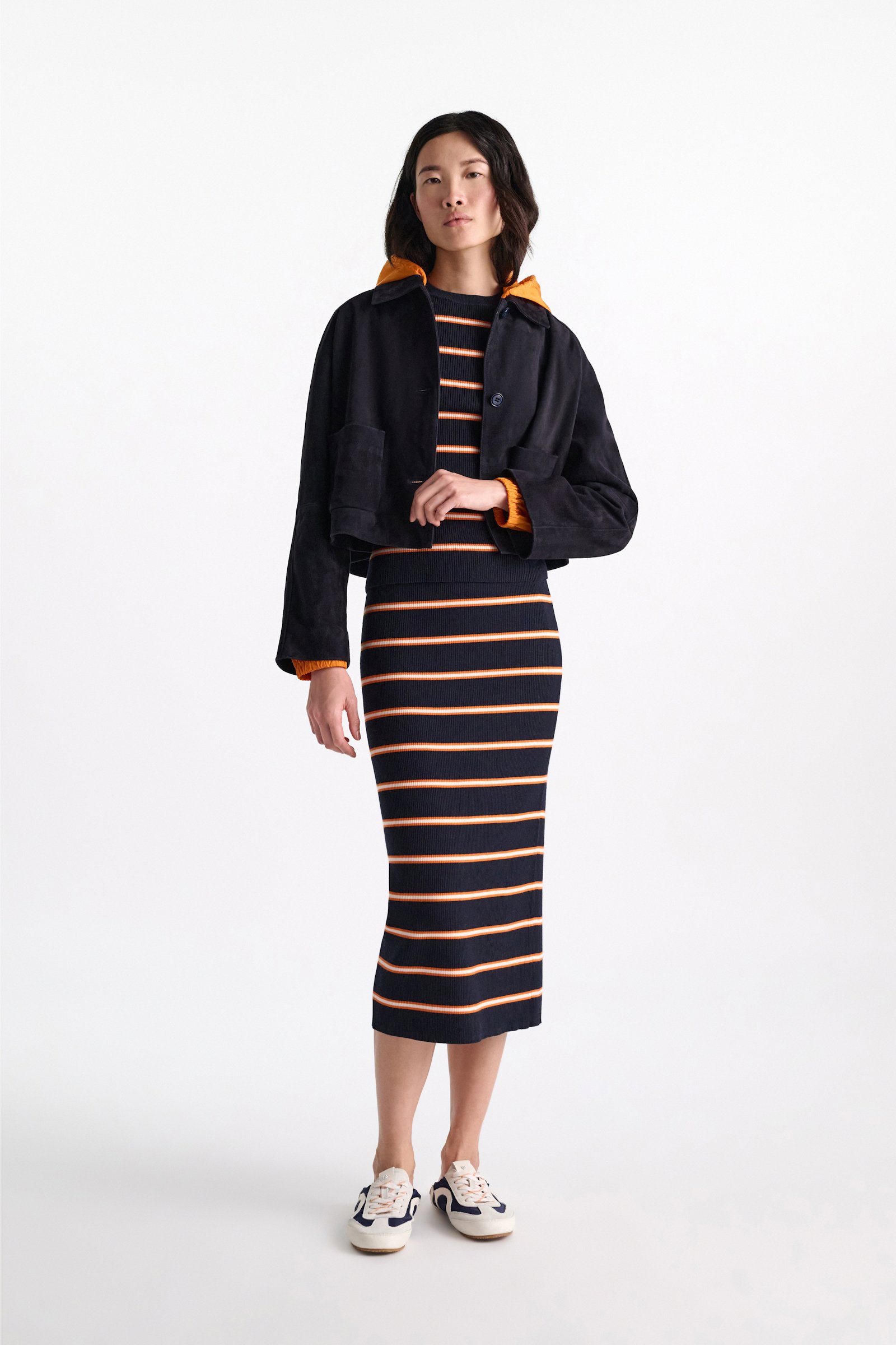 Dorothee Schumacher Striped knit skirt energetic blue trio