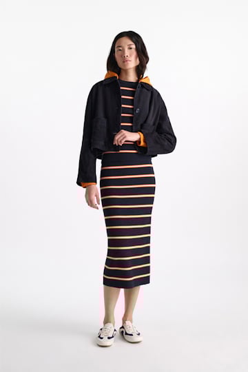 Dorothee Schumacher Striped knit skirt energetic blue trio