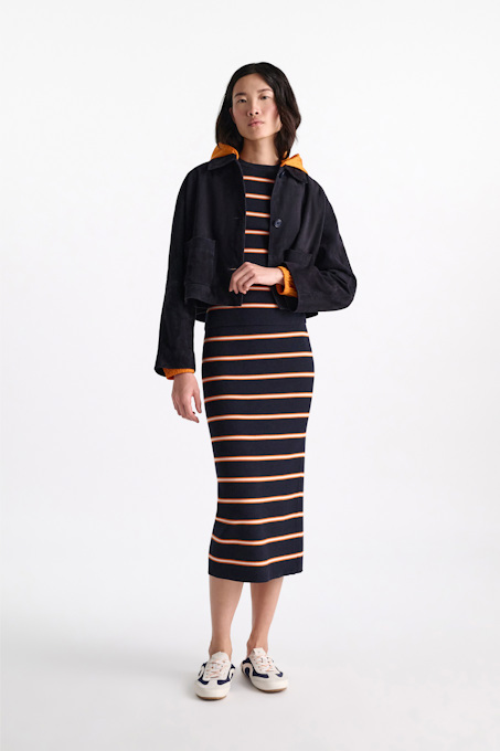 Striped knit skirt