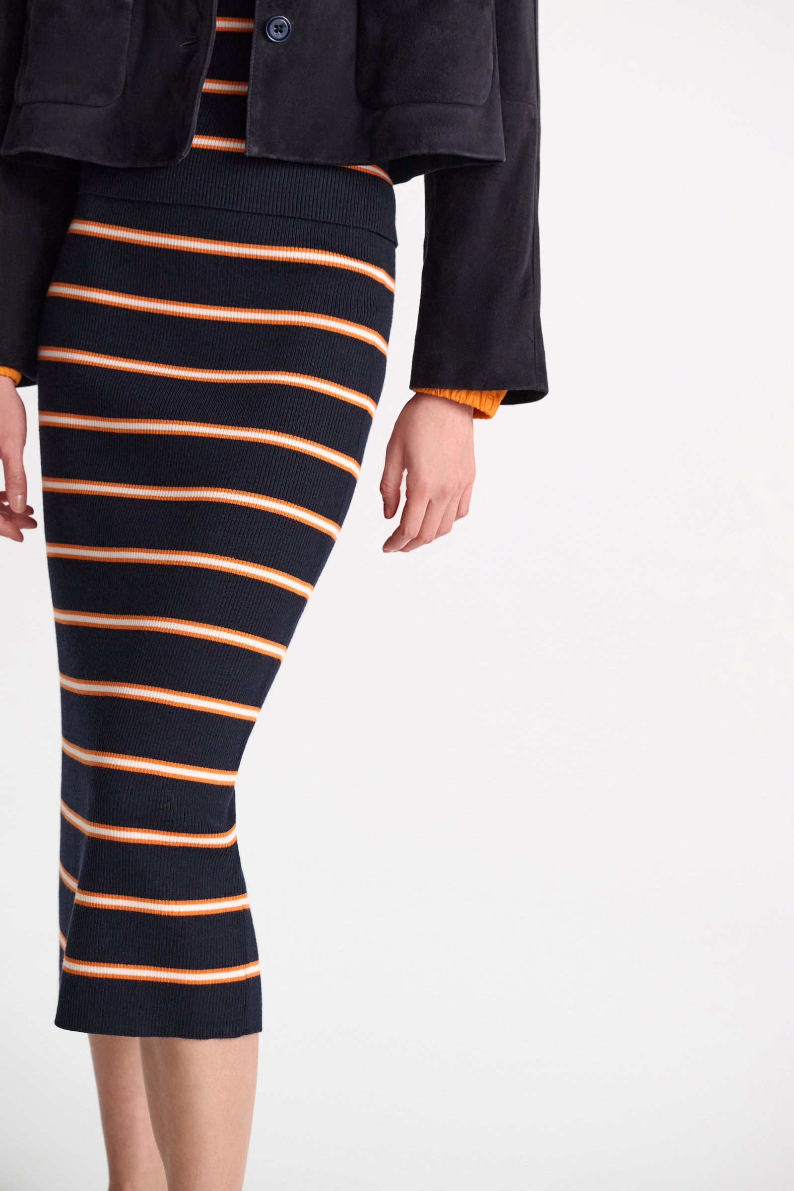 Dorothee Schumacher Striped knit skirt energetic blue trio