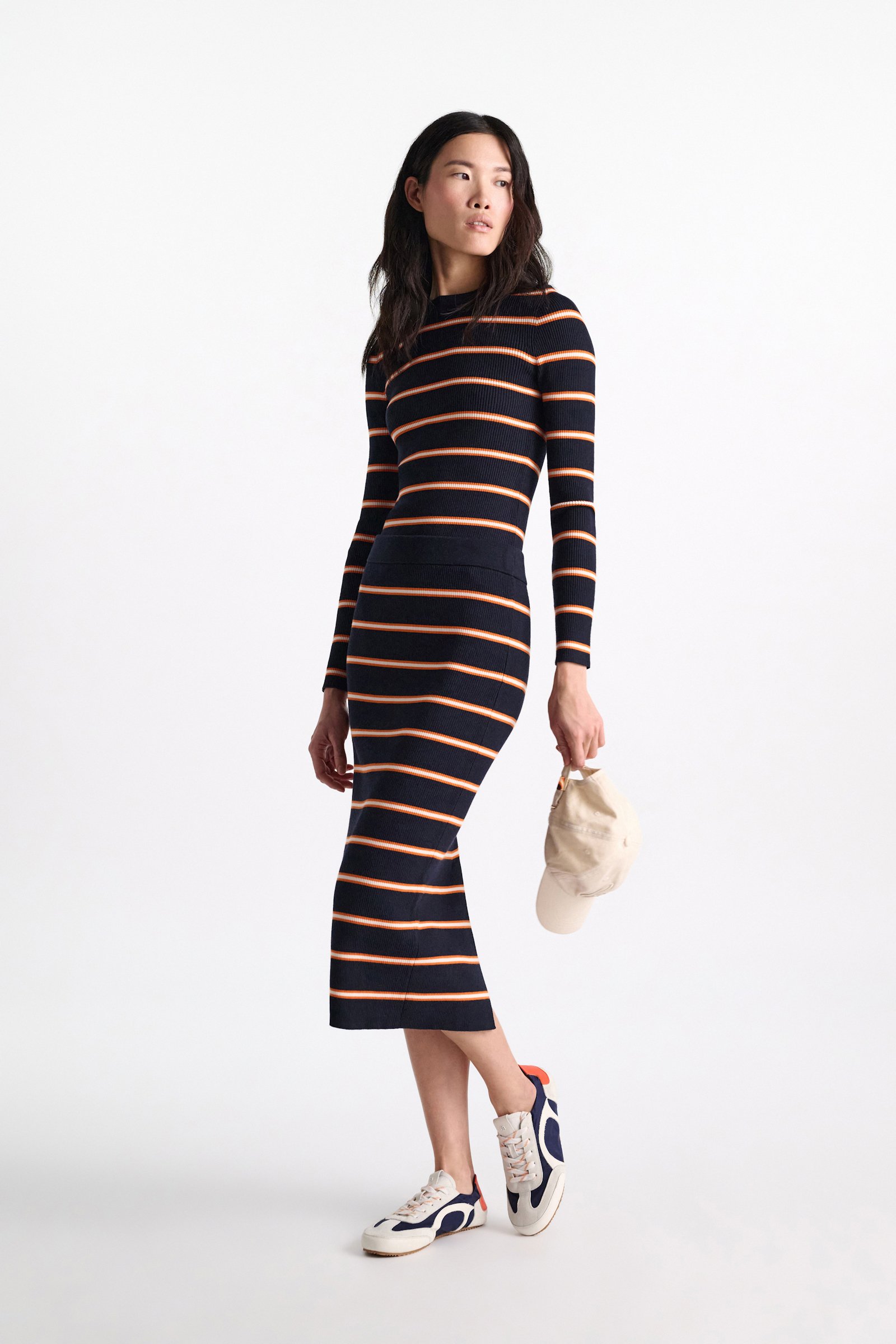 Dorothee Schumacher Striped knit skirt energetic blue trio