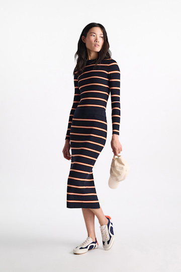 Dorothee Schumacher Striped knit skirt energetic blue trio