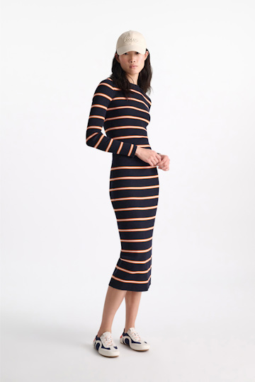 Dorothee Schumacher Striped knit skirt energetic blue trio