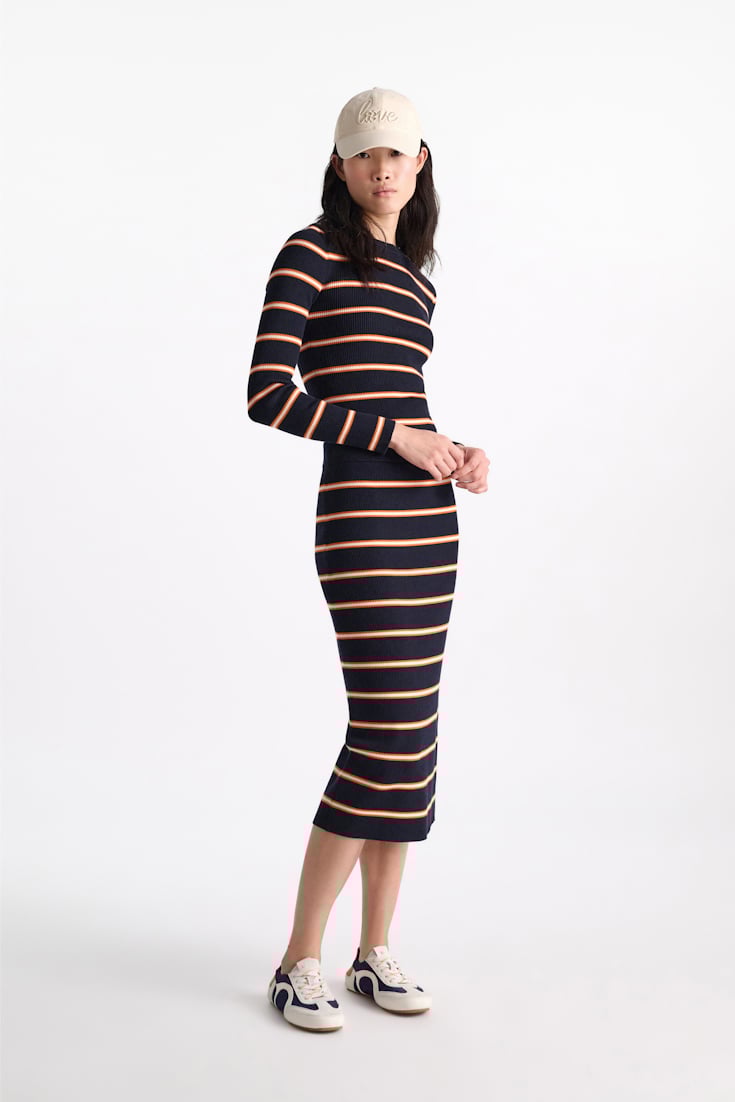 Dorothee Schumacher Striped knit skirt energetic blue trio