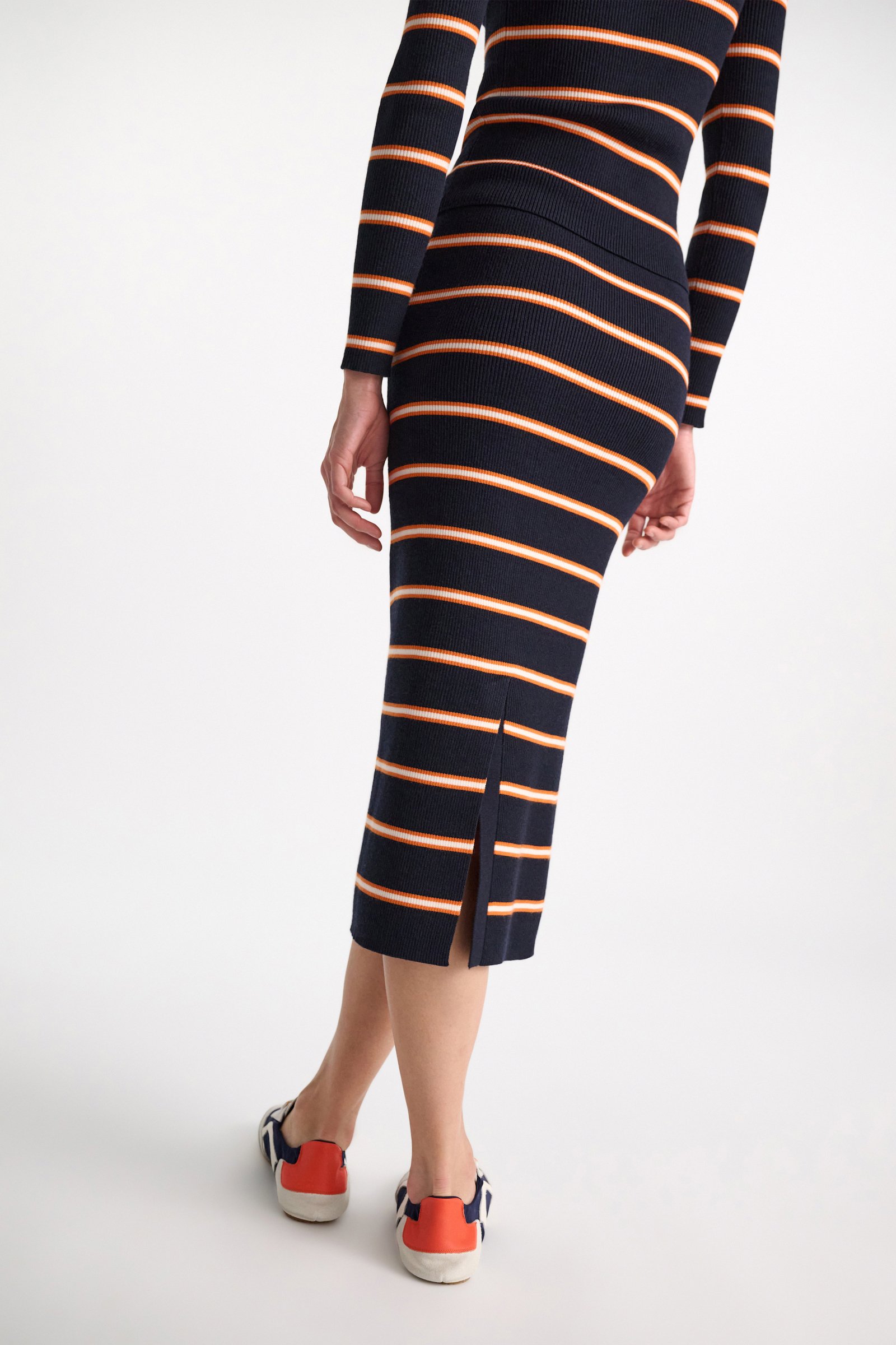 Dorothee Schumacher Striped knit skirt energetic blue trio