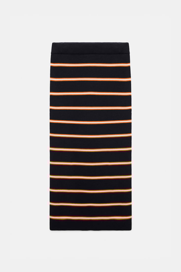 Dorothee Schumacher Striped knit skirt energetic blue trio