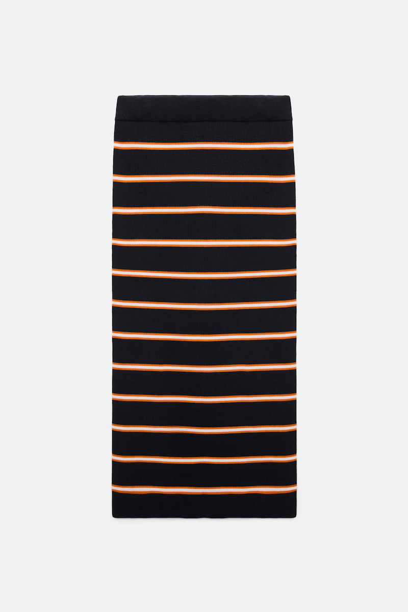 Dorothee Schumacher Women's Blue Striped Knit Skirt Small