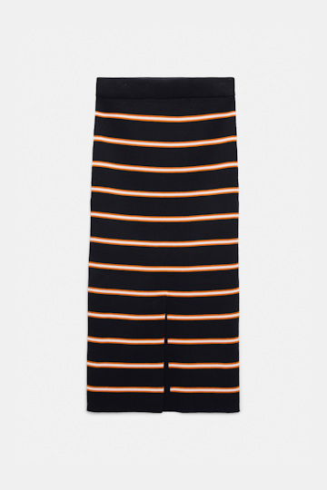 Dorothee Schumacher Striped knit skirt energetic blue trio