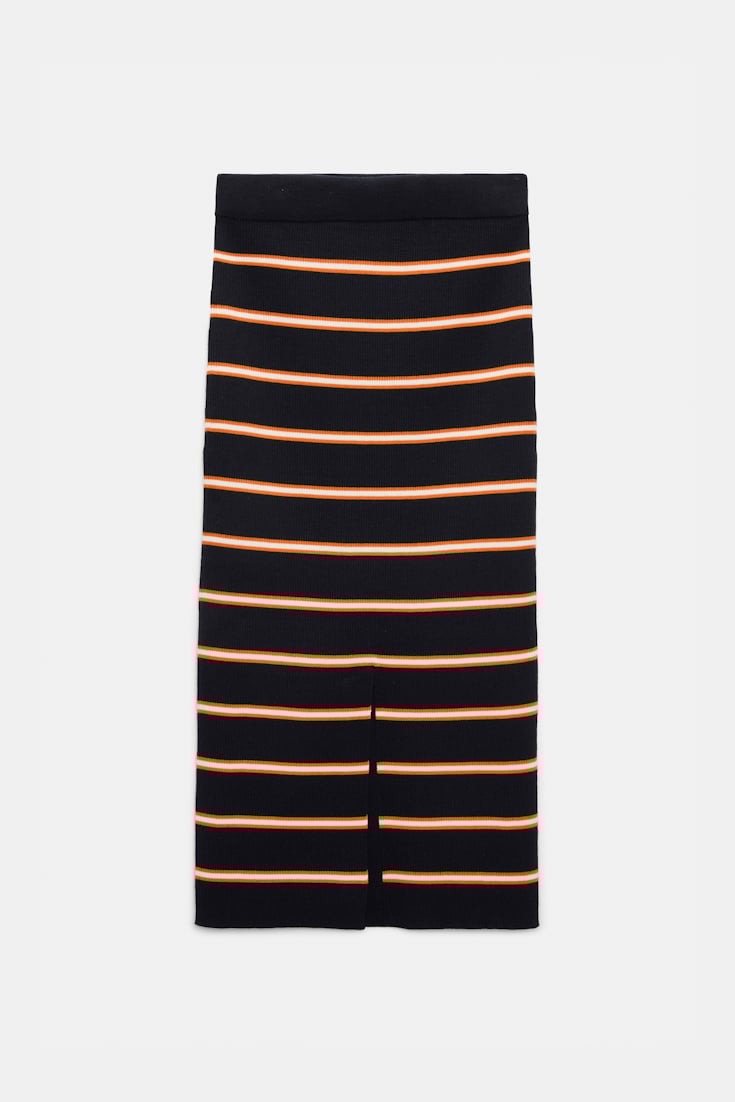Dorothee Schumacher Striped knit skirt energetic blue trio