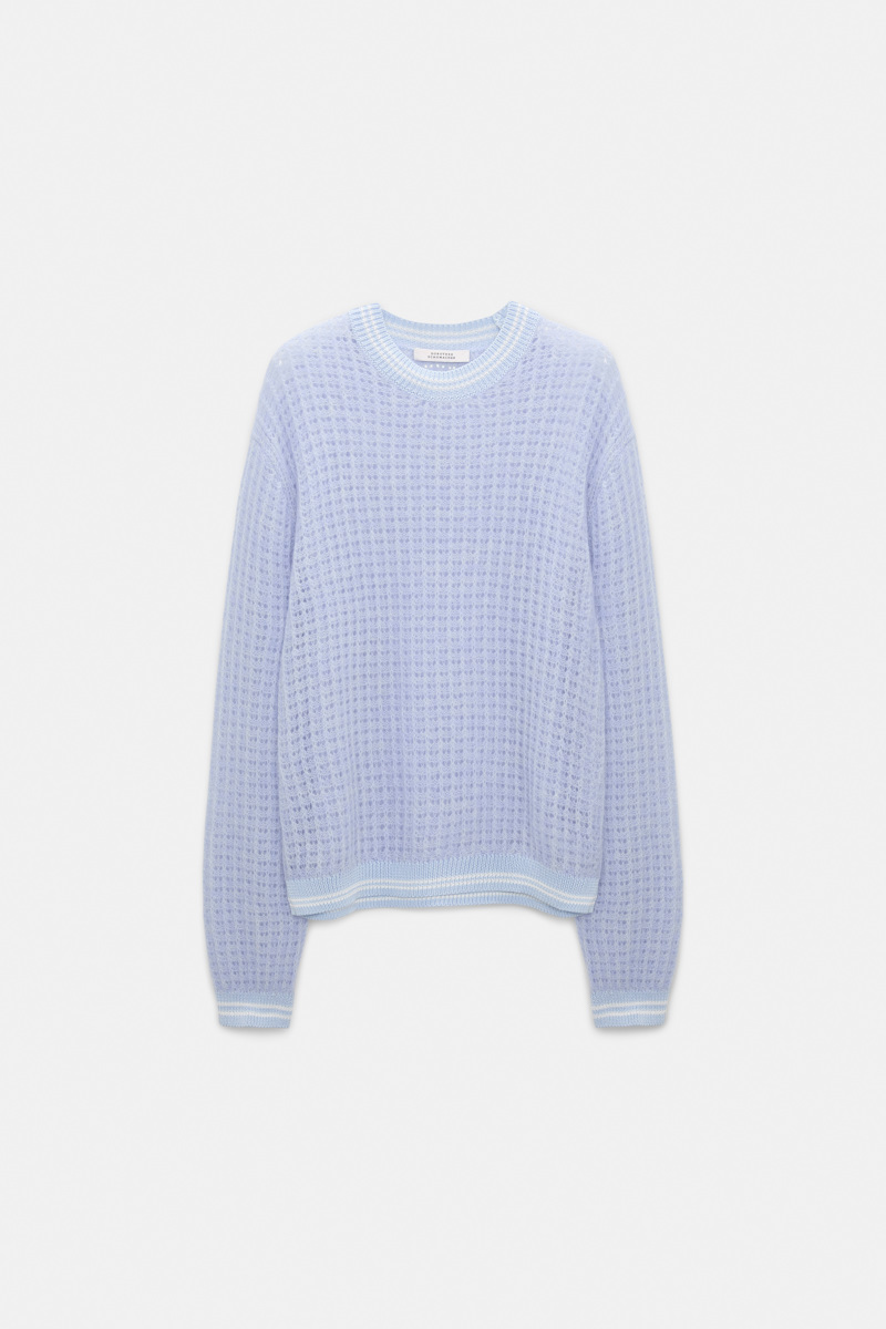 Dorothee Schumacher Women's Violet Open Pointelle Pullover Extra Large