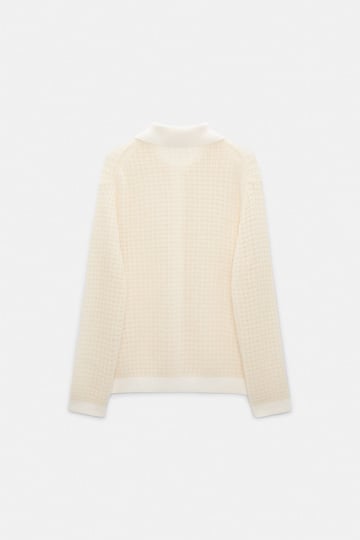 Dorothee Schumacher Pointelle-Cardigan mit Polokragen pearl