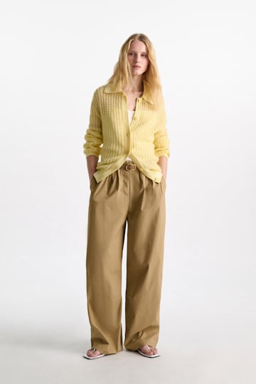 Dorothee Schumacher Open pointelle cardigan with collar citrus