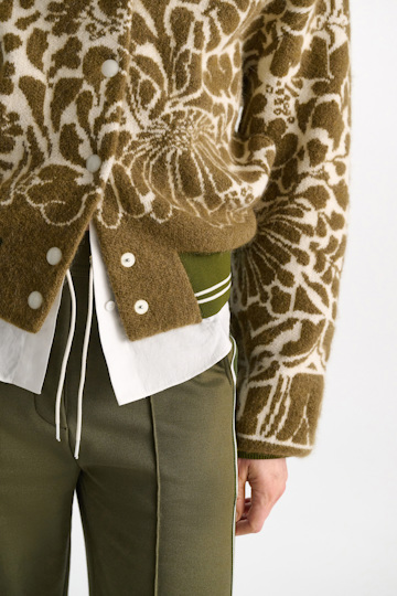 Dorothee Schumacher Bomberjacke aus floralem Jacquard white seaweed