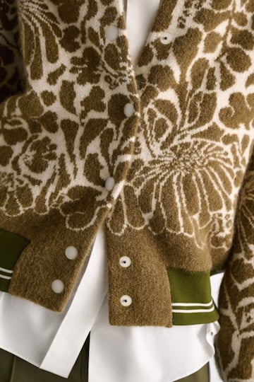Dorothee Schumacher Bomberjacke aus floralem Jacquard white seaweed