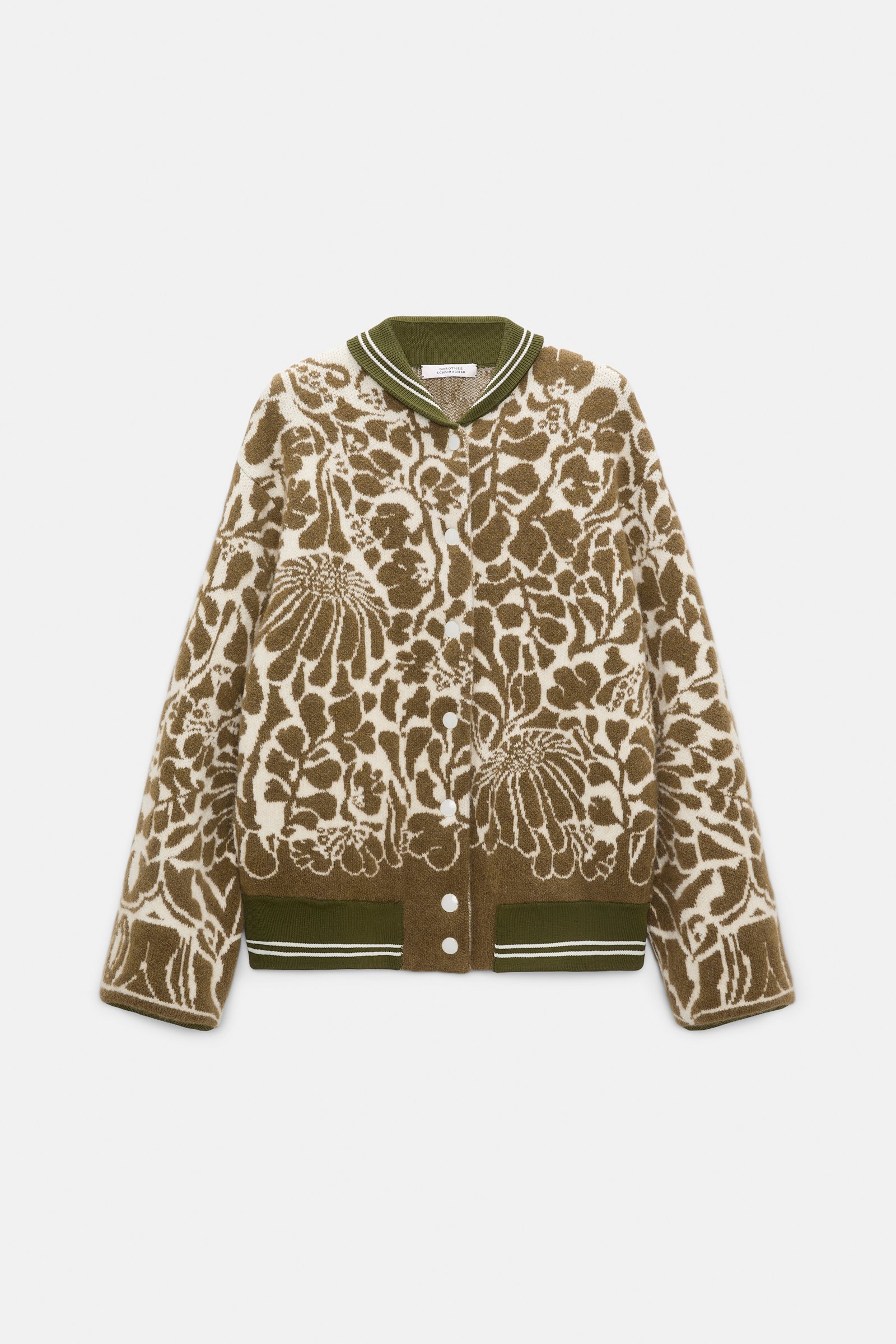 Dorothee Schumacher Floral jacquard bomber jacket white seaweed