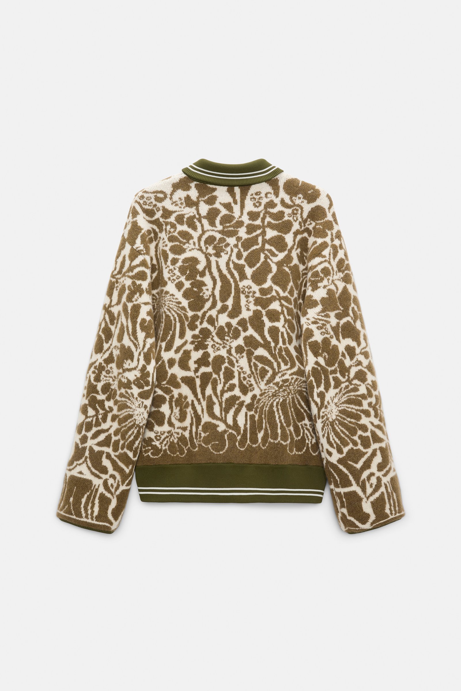 Dorothee Schumacher Floral jacquard bomber jacket white seaweed