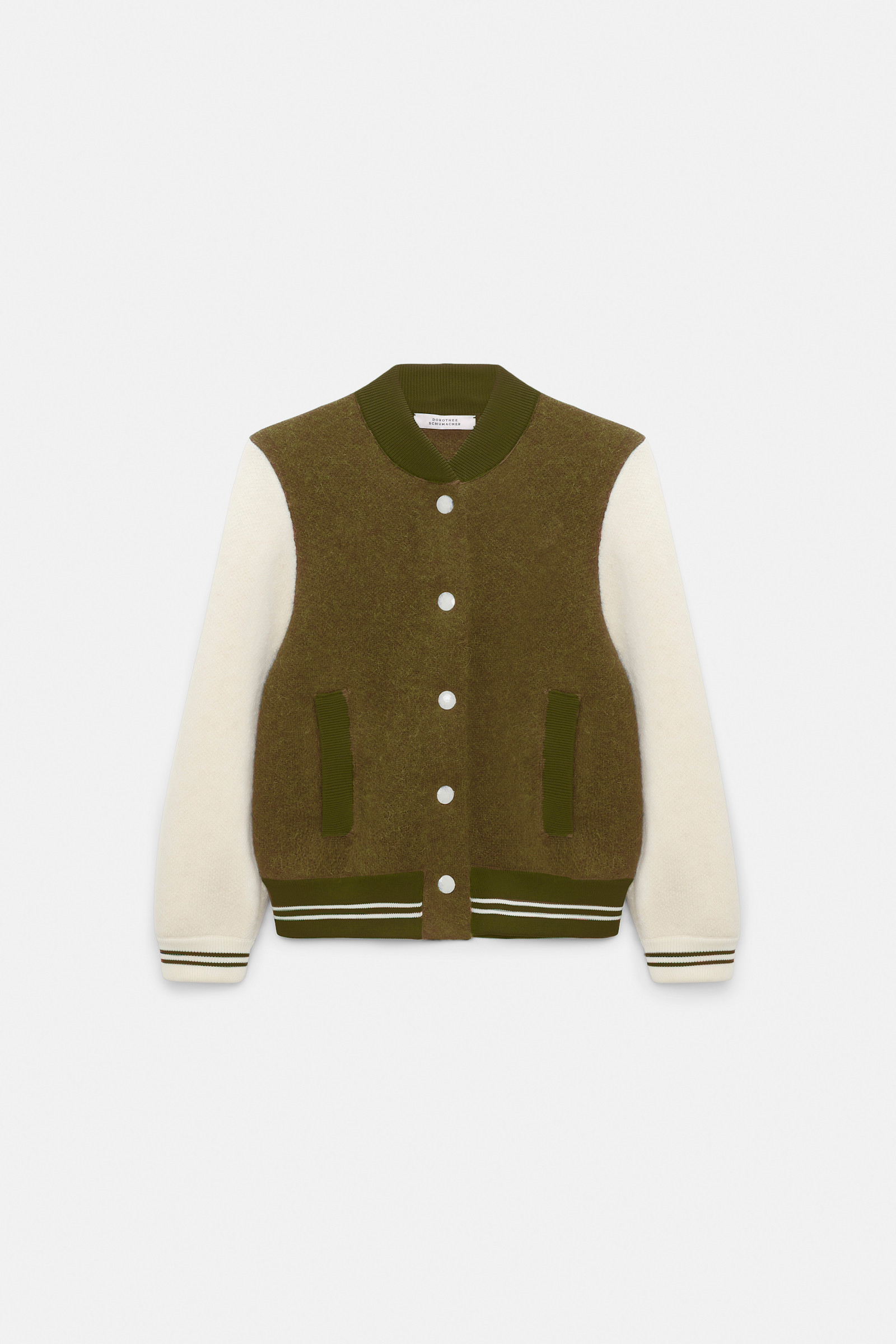 Dorothee Schumacher Two-tone bomber jacket white seaweed